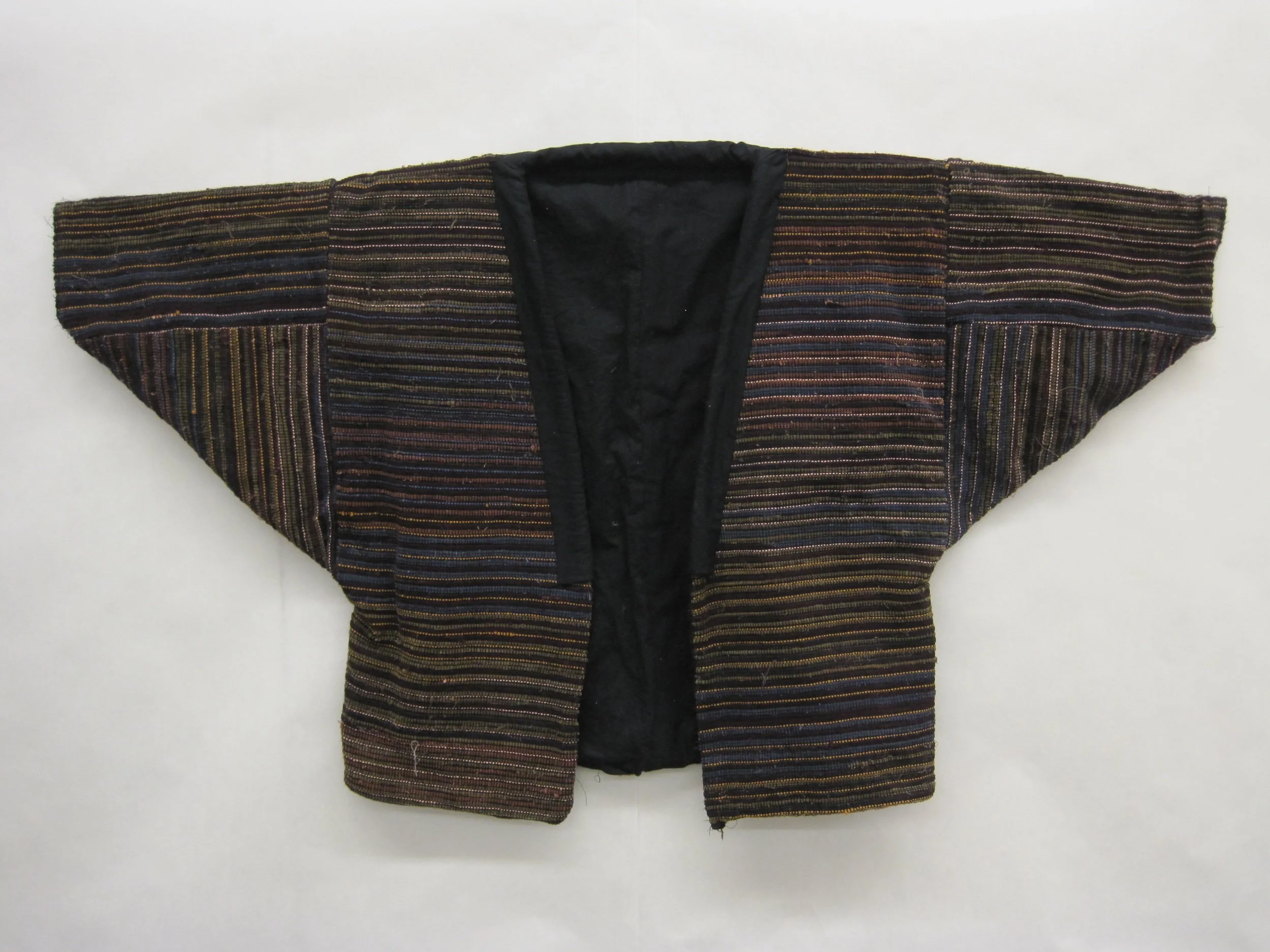  A jacket I made inspired by sakiori using woven wales of corduroy and cotton yarn sewn together 