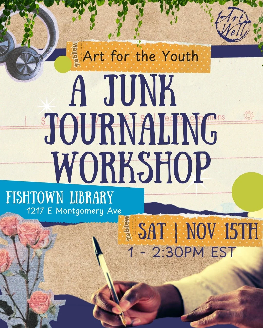 Philly teens, come get creative with us at the upcoming Junk Journaling Workshop! What's junk journaling? It&rsquo;s a unique way to turn everyday materials into a personal art diary &mdash; think scrapbook paper, stickers, magazines, envelopes, and 