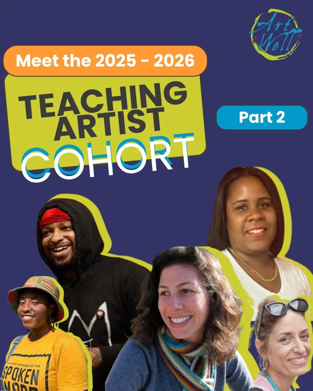 Introducing ArtWell&rsquo;s 2025-2026 Teaching Artist Cohort (Part 2)! Together, our Teaching Artists co-facilitate multidisciplinary arts programming rooted in ArtWell&rsquo;s core values of community, love, social justice, spirituality, healing, an
