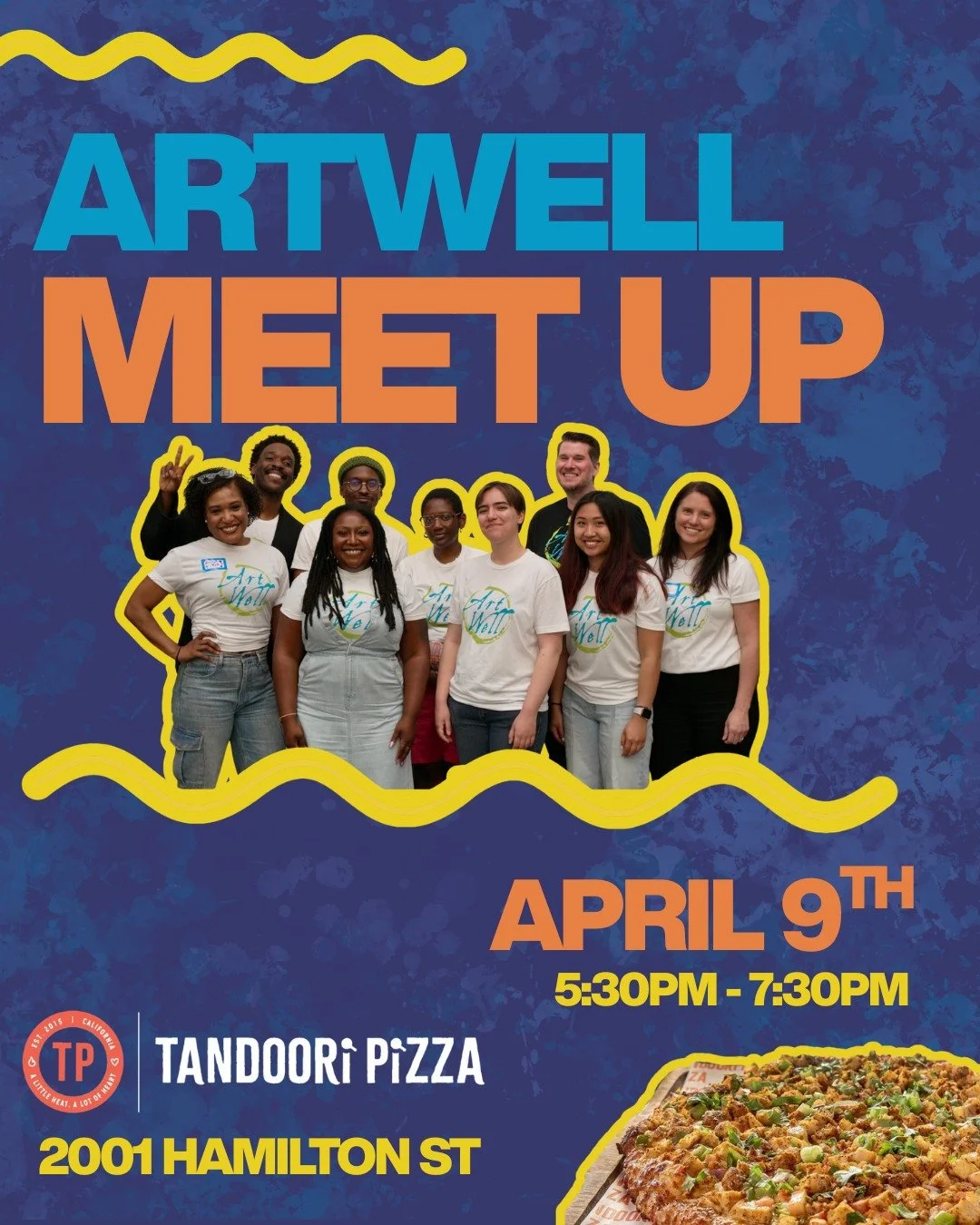ArtWell is hosting a fun and casual social meetup! Join us at Tandoori Pizza on April 9th from 5:30&ndash;7:30 PM to connect, share stories, and get to know the amazing people who make this community so special.

Whether you&rsquo;re new to ArtWell o