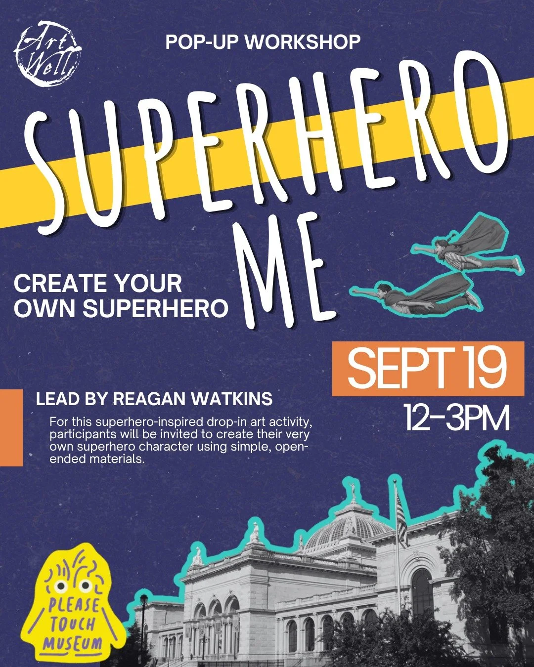Join us at the Please Touch Museum (@pleasetouchmuseum) on September 19th! We'll offer the pop-up workshop "Superhero Me: Create Your Own Superhero" from 12-3pm! 

What makes you super? Your imagination? Your kindness? Your creativity? Your