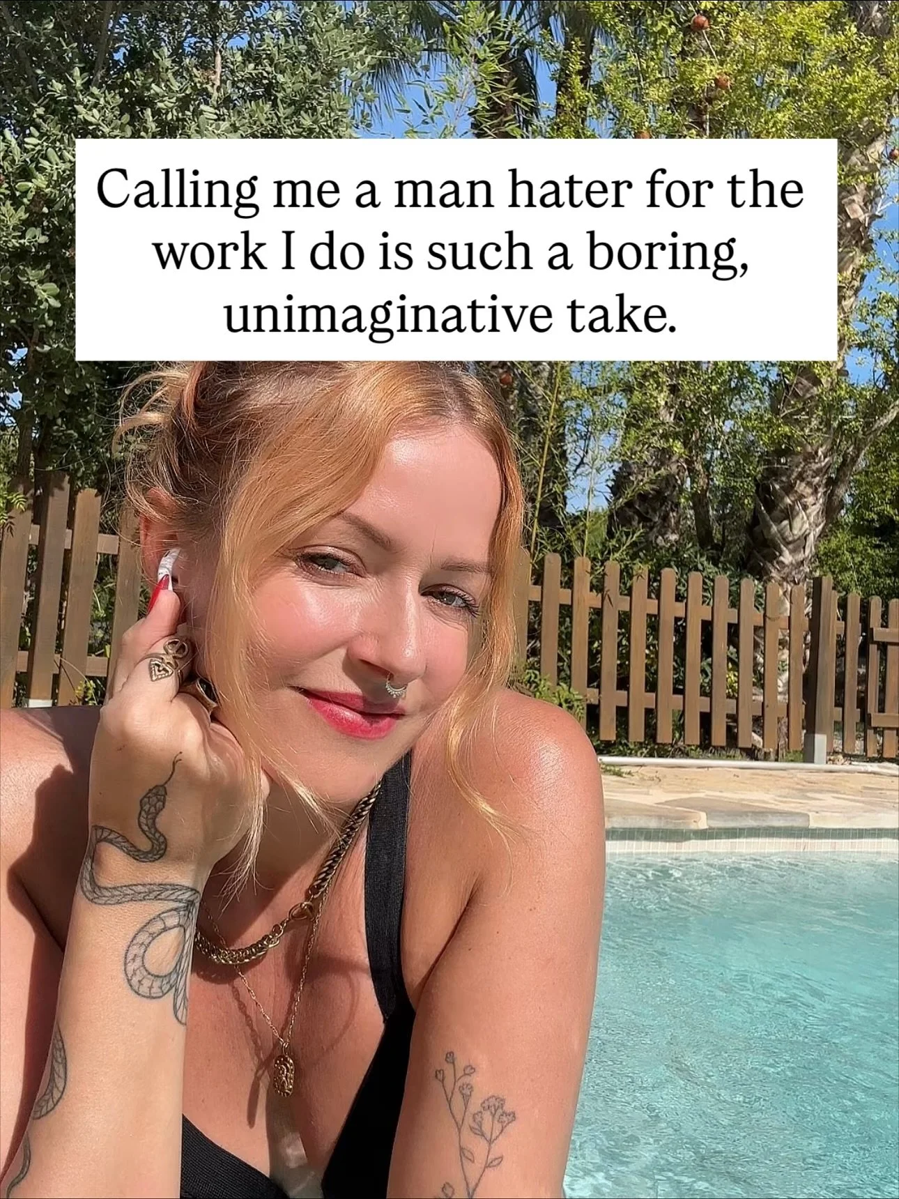 I’m all for a little constructive feedback and healthy challenge but please, make it interesting!
Stimulate my intelligence!
Because “man hater”? In response to acknowledging what’s actually happening in the world?
It&rsquo