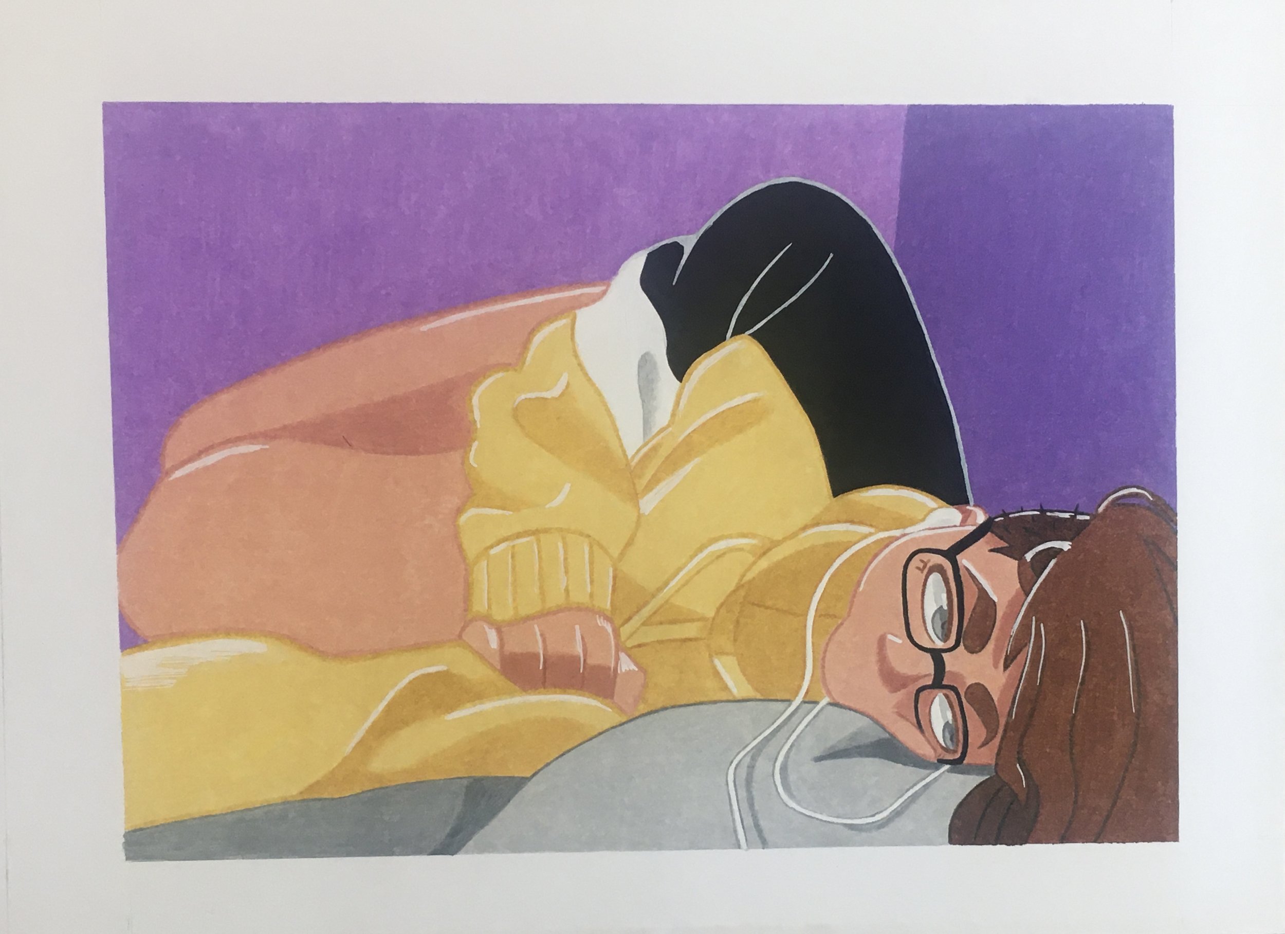 Complementary Color Portrait
Colored pencils and marker on Canson 2 ply board