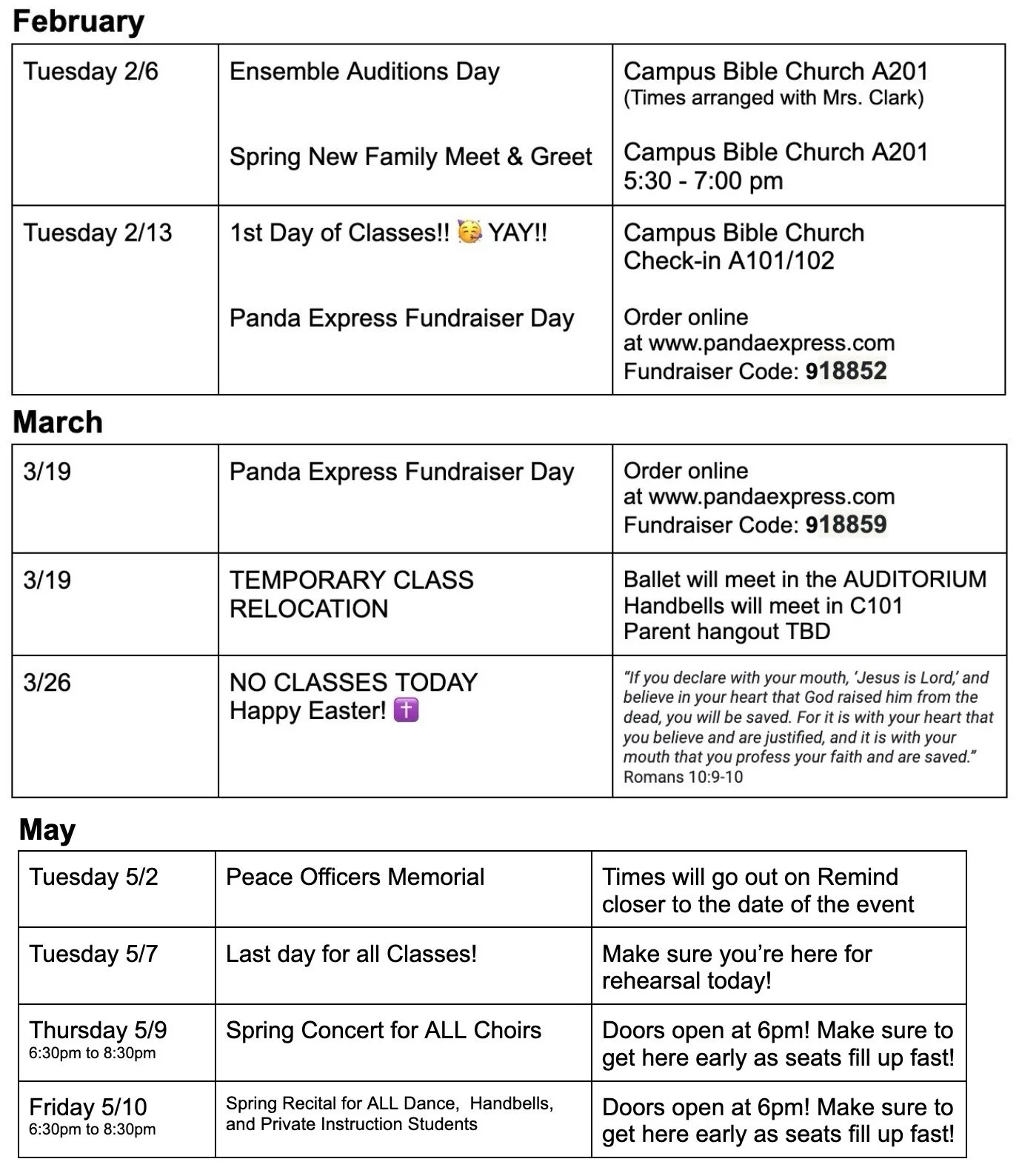 SPRING 2024 INFO — Inspire One Foundation