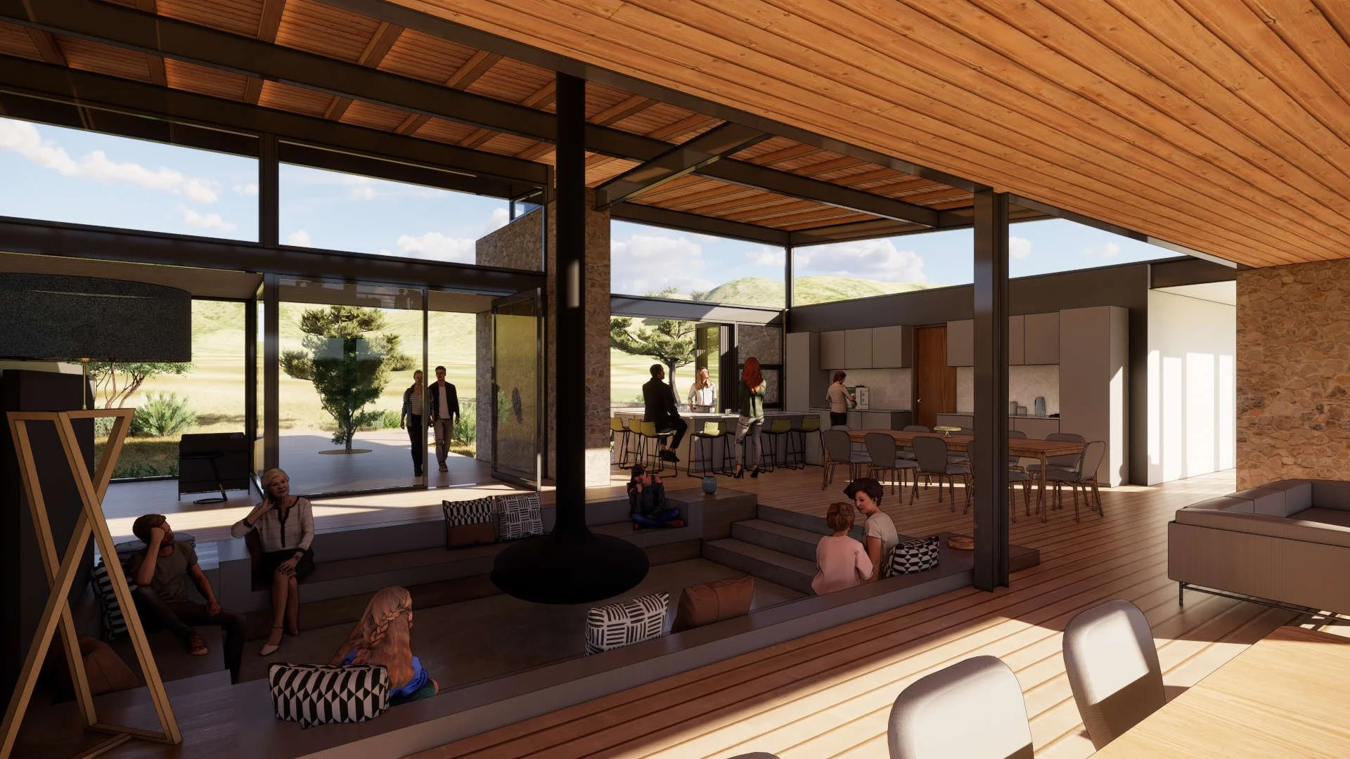 View from Patio onto Sunken Lounge