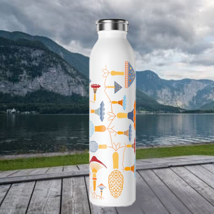 Mushroom & Mycelium Slim 20 0z Water Bottle — Ms GreenJeanne Design: home  products with environmental themes to brighten your day