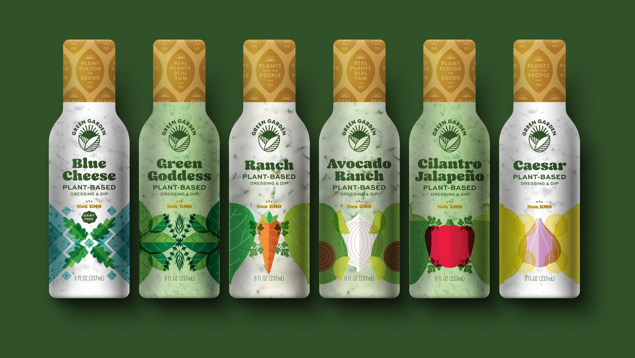 Green Garden Brand Design | Dressings Lineup