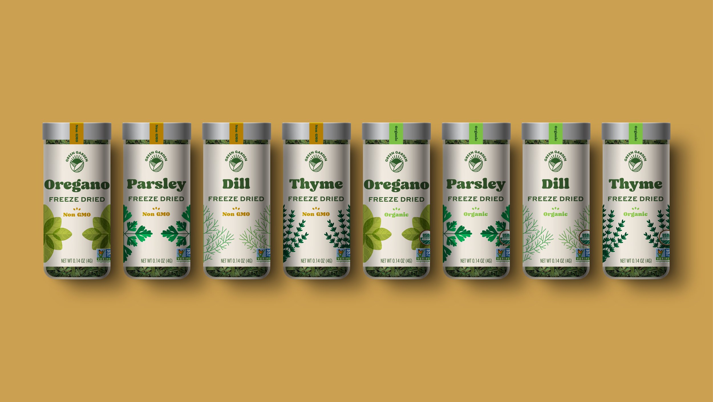 Green Garden Brand Design | Spices Lineup