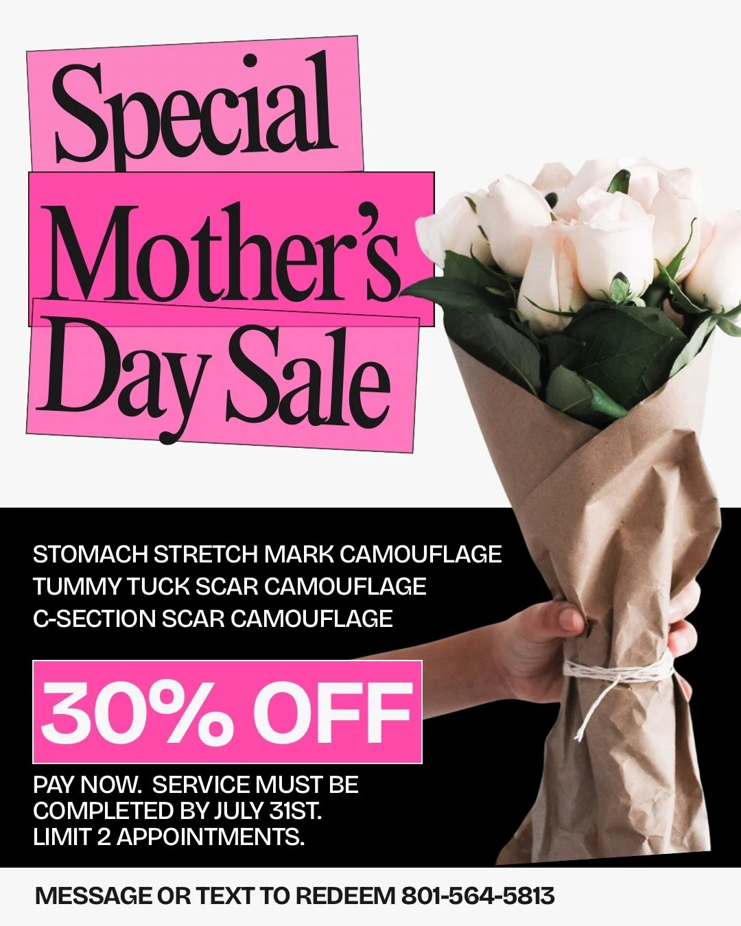 I rarely offer discounts...but this one comes from a very personal place.

When I was 15, I got pregnant. What my body went through afterward was intense. I went back to high school carrying not just the emotional weight, but also severe stretch mark