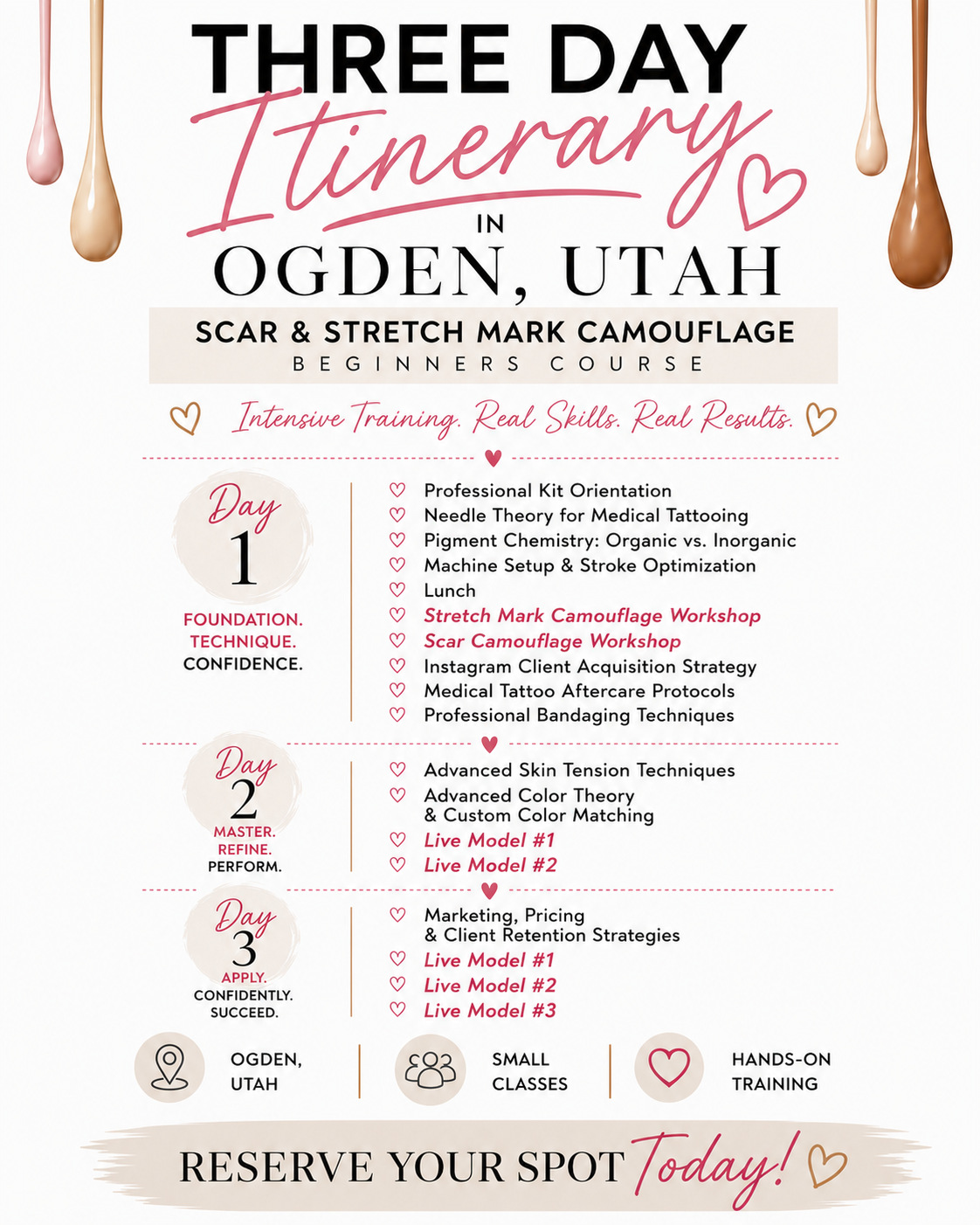 paramedical tattoo training class itinerary