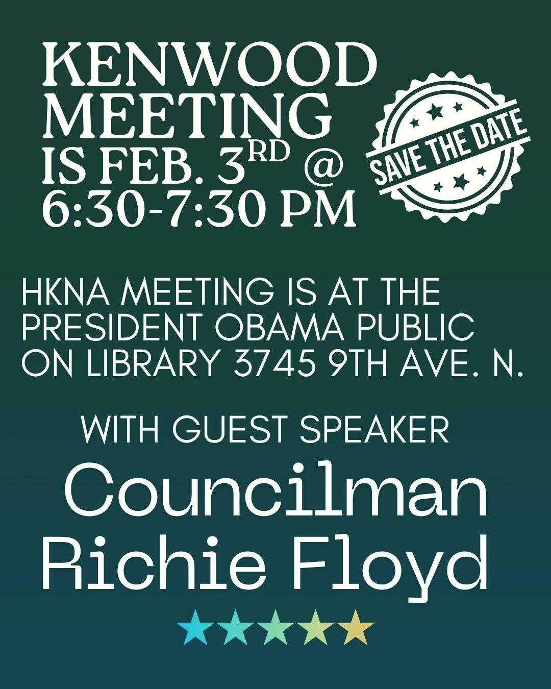 🗓️ Save the Date: HKNA General Meeting + Special Guests!
Hey Historic Kenwood! 🏡✨
Get ready for a power-packed hour at our next General Meeting with a special guest speaker! Join us Tuesday, Feb 3rd @ 6:30 PM at the President Obama Public Library (