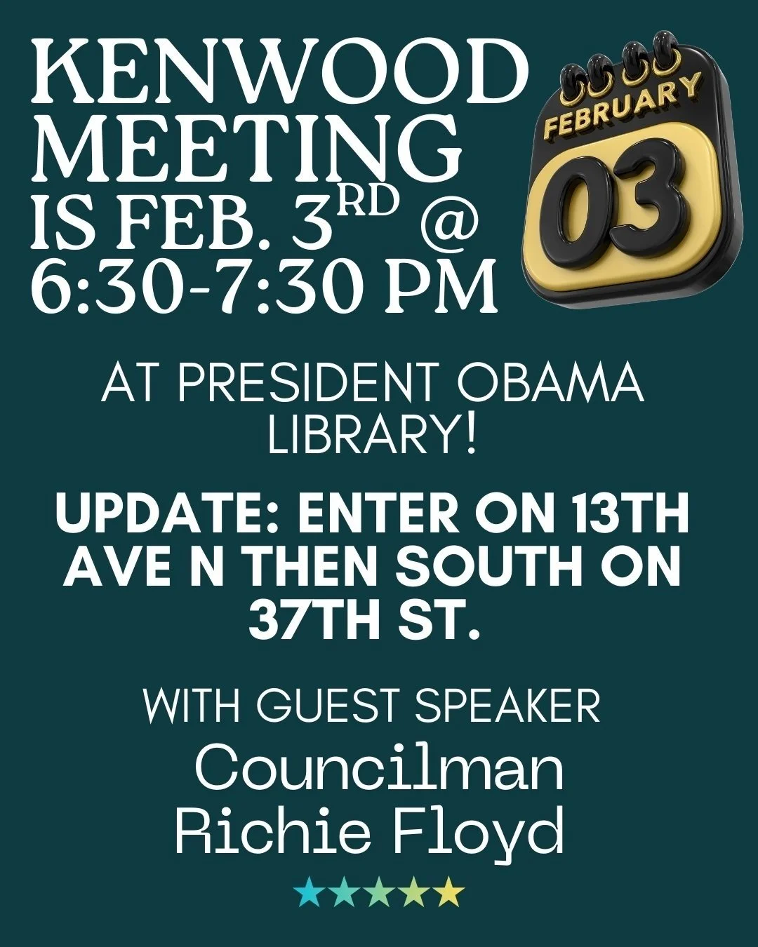 This Week! HKNA General Meeting + Special Guests! 🏡✨Join us this Tuesday, Feb 3rd @ 6:30 PM at the President Obama Public Library. 
The intersection at 9th Ave and 37th St N by the Obama Public Library is closed. The best route to get to the library