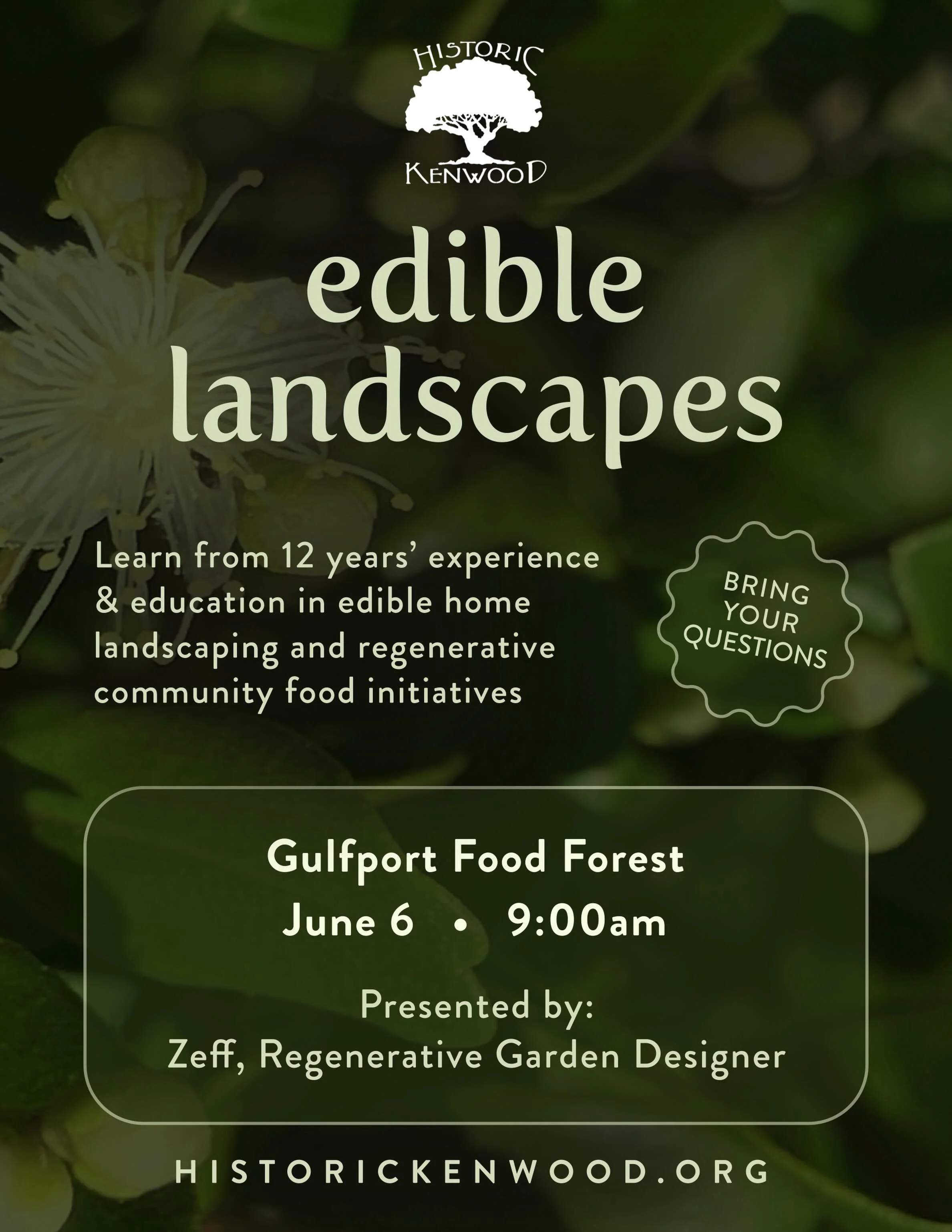 🌿 Your lawn could be lunch.

What if every backyard in the neighborhood grew food instead of just grass? On June 6 at 9 AM, come find out how at the Gulfport Food Forest.

Historic Kenwood&rsquo;s Garden Workshop is hosting @mt.zeff a regenerative g