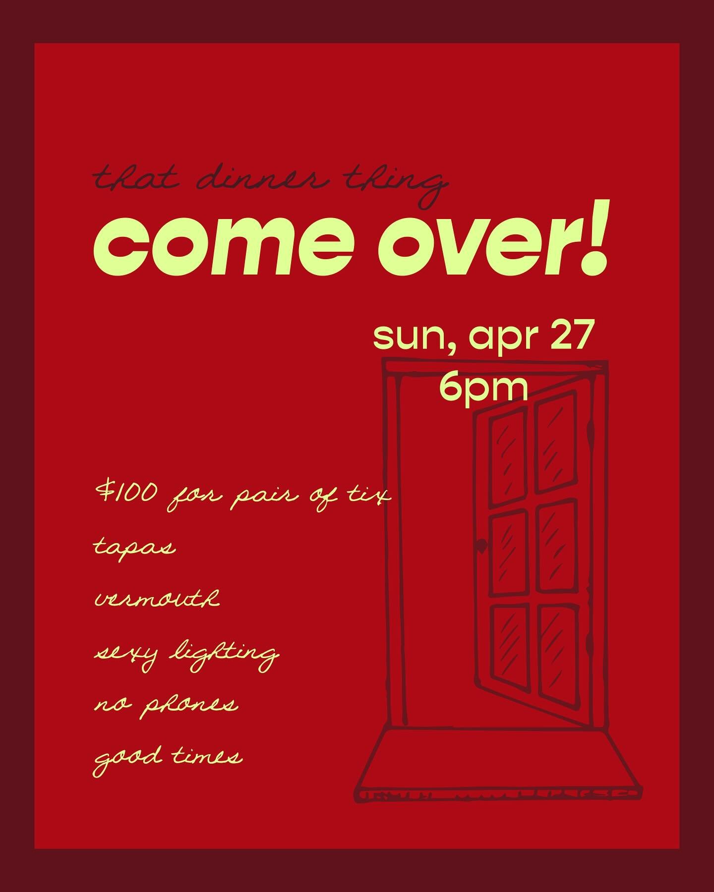 hope this isn&rsquo;t too forward but COME OVER!! tickets on sale now 🚨🚨 link in bio to purchase. no cancellations or refunds so check your cal before you tell us you&rsquo;re coming.

join us for a fun vermouth journey with spanish inspired small 