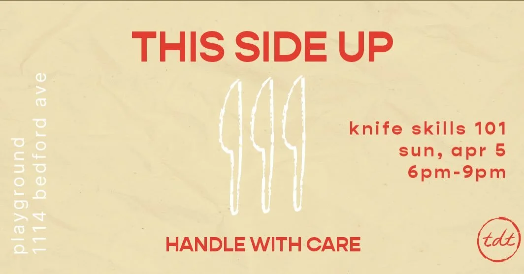 we&rsquo;re back! if you&rsquo;ve ever wanted to cook for someone, it starts with knowing how to use your knife.

come learn how to use your knife and cutting board in the sexiest way possible with a knife skills 101 workshop taught by our very own @