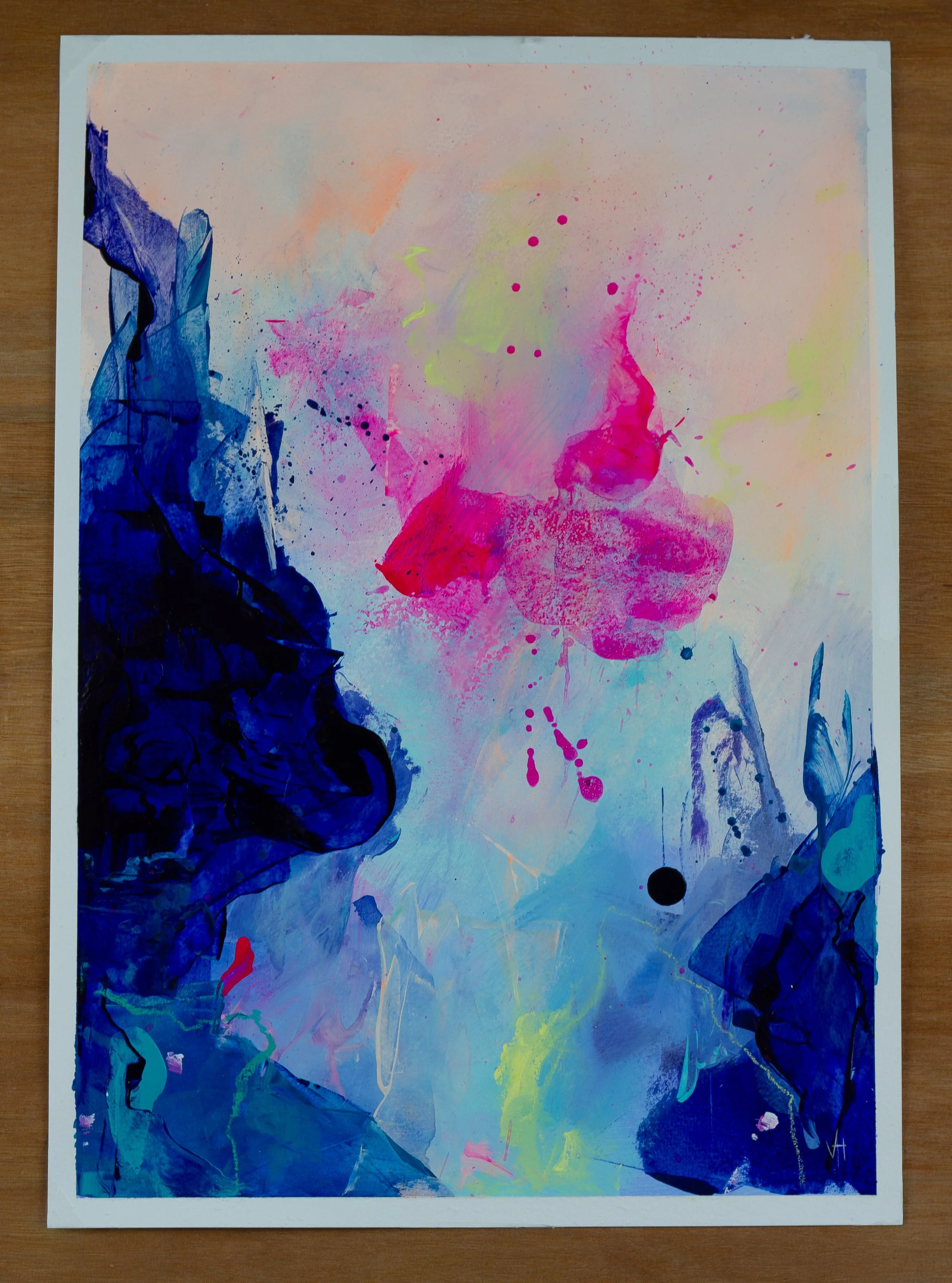 Abstract acrylic seascape art