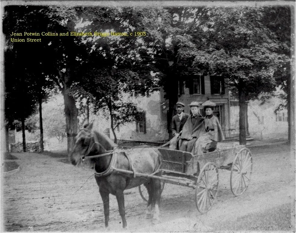 Jean Potwin Collins & Elizabeth Briggs Hatton on Union St. 1905
