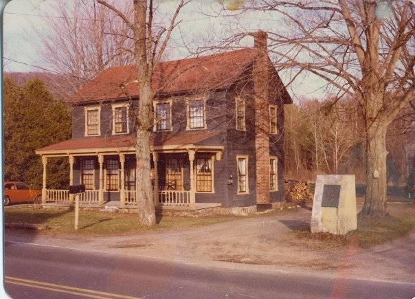 Thomas Davenport house with monument for invention of electric motor taken in 1982