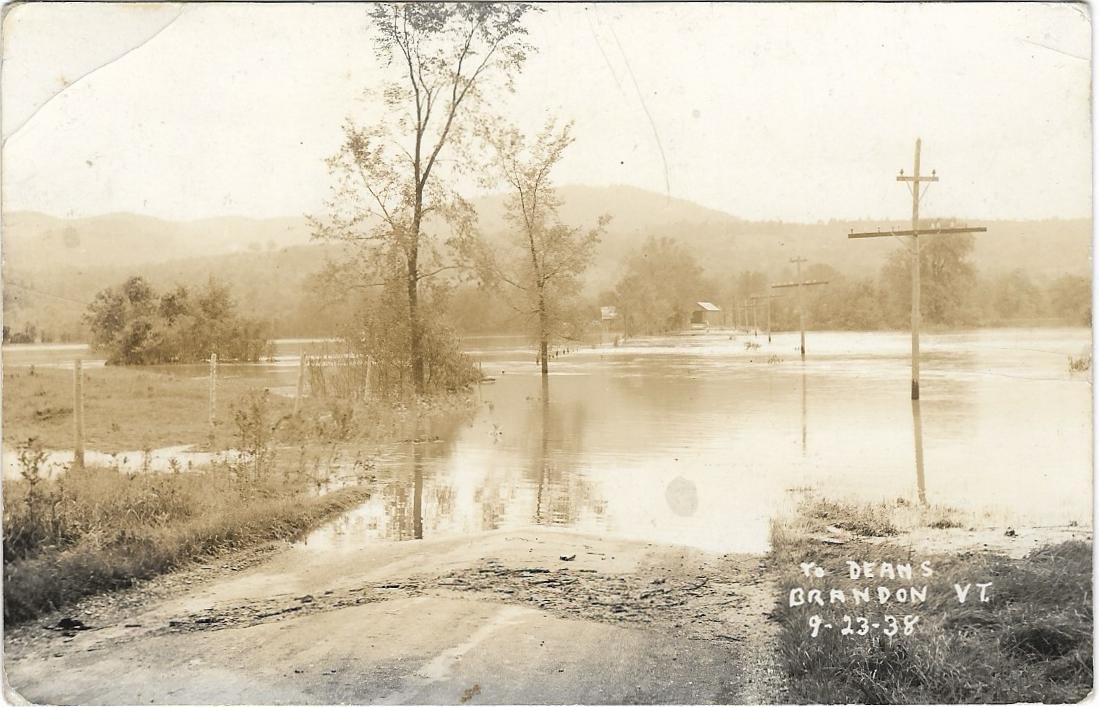 Spring floods looking west toward Dean Bridge