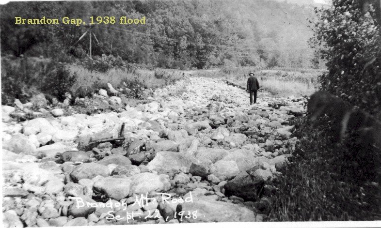Route 73 near Brandon Gap, flood 1938