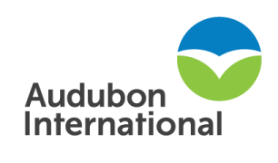 Audubon International logo with a blue and green circular emblem and black text.