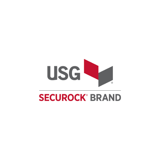 USG Securock brand logo with stylized red and gray geometric shapes above the brand name.