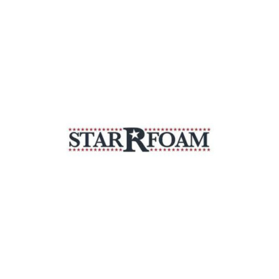 Star R Foam logo with red and blue stars and text on a white background.