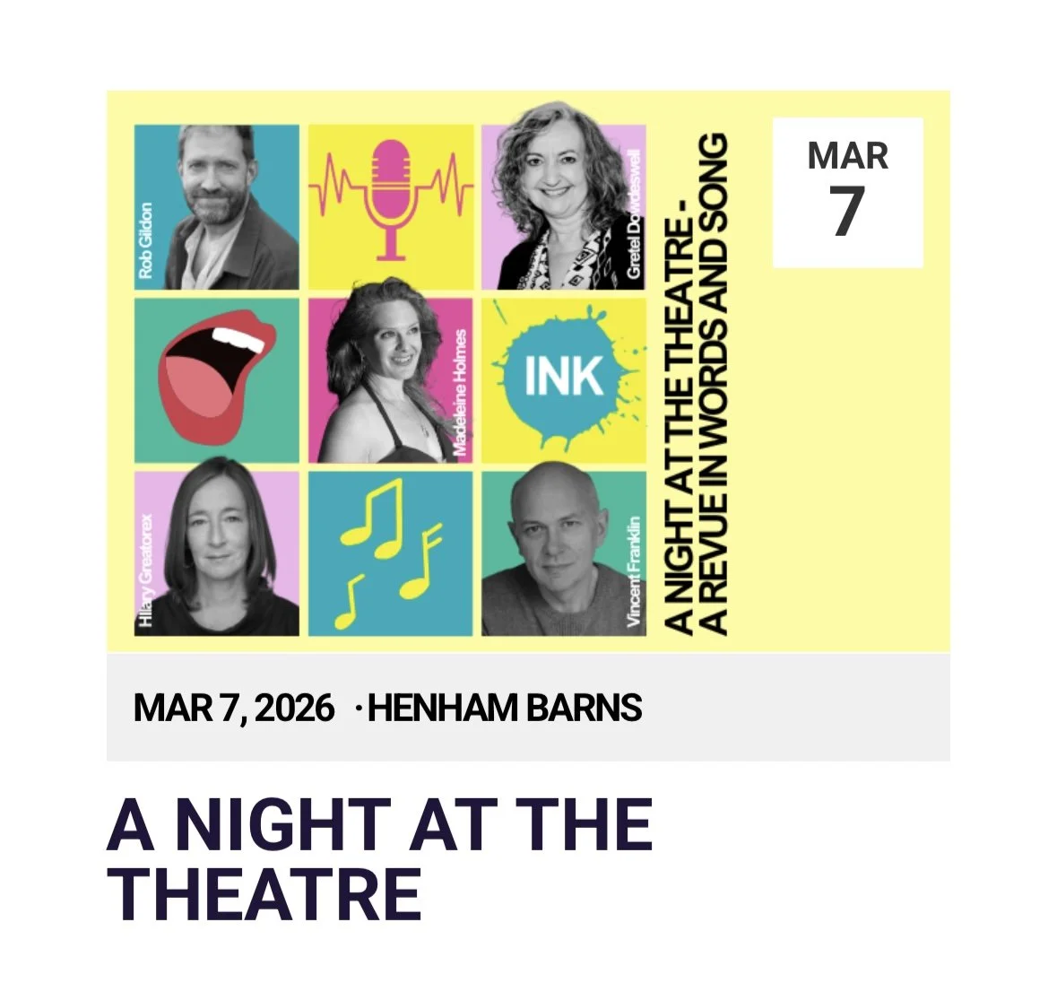 A Night At The Theatre:         INK Festival 10th Anniversary Fundraiser