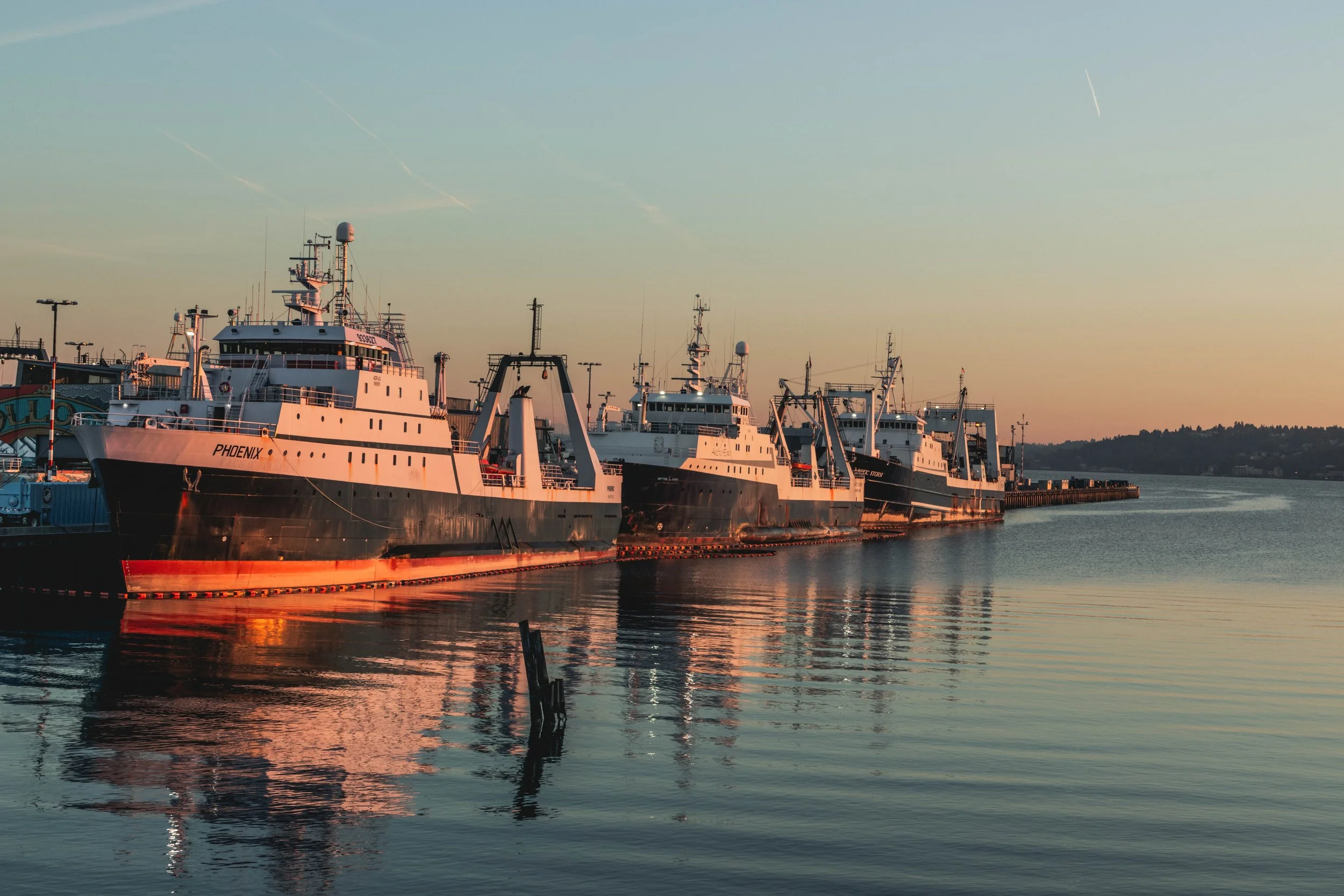 Trawlers docked in Seattle, WA