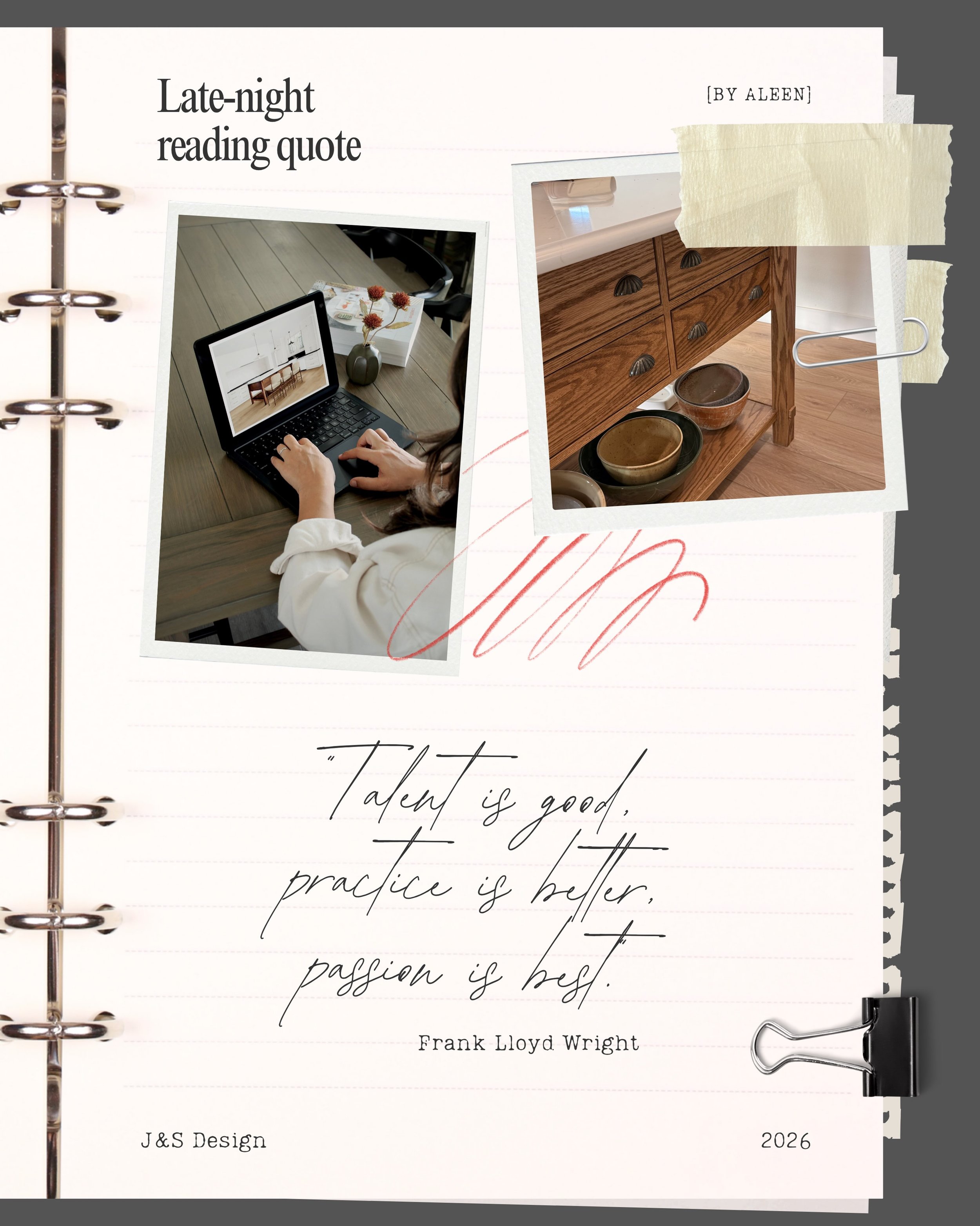 There&rsquo;s something pretty special about building a life around work you genuinely love. 💌 #juniperandsagedesign #design #designquotes #designinspᴏ #homedesign