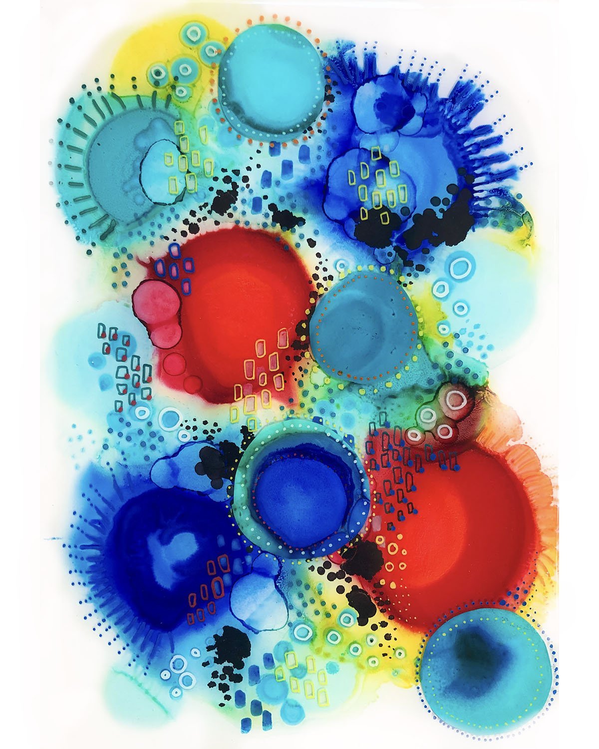 Front view of the Colour Popples artwork by Katie Grubb