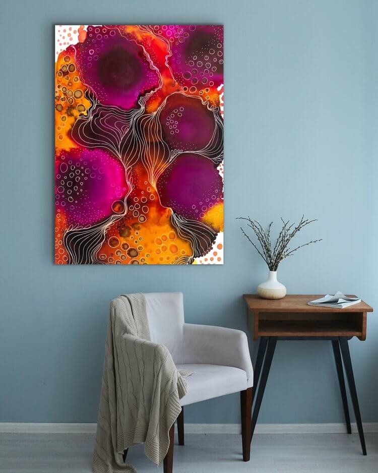 Astral Haven artwork by Katie Grubb displayed on a wall