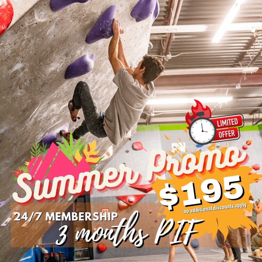 Just 2 weeks left of the summer promo! Take advantage of it while you still can!
.
Steal the awesome deal in our bio
.
#climbing #bouldering #boulderingym #climbinggym #climber #boulderer #rockclimbing #summerdeals #denvercolorado