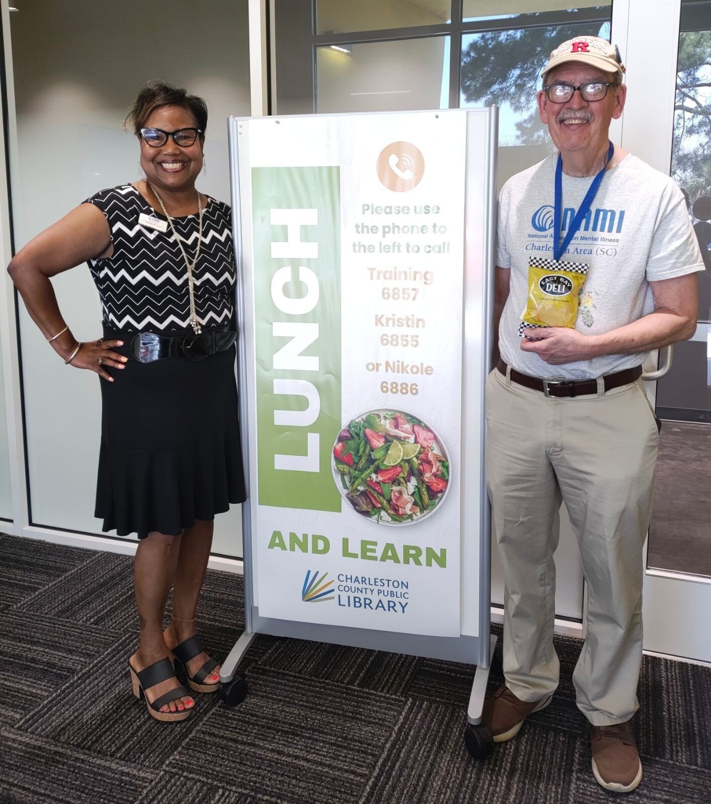 Eric Hansen and Malinda Terry participating in the 'Lunch and Learn' session at Charleston County Public Library Administrative Services, where they delved into important discussions about mental health. ⁠
⁠
Let's make a difference, one conversation 