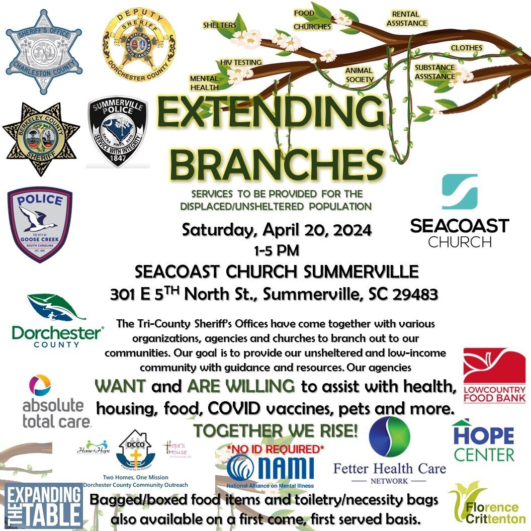 On Saturday, April 20th from 1-5pm, the Tri-County Sheriff's Offices are teaming up with local organizations, agencies, and churches to reach out to the communities in need. Their goal is to provide guidance and resources to the unsheltered and low-i