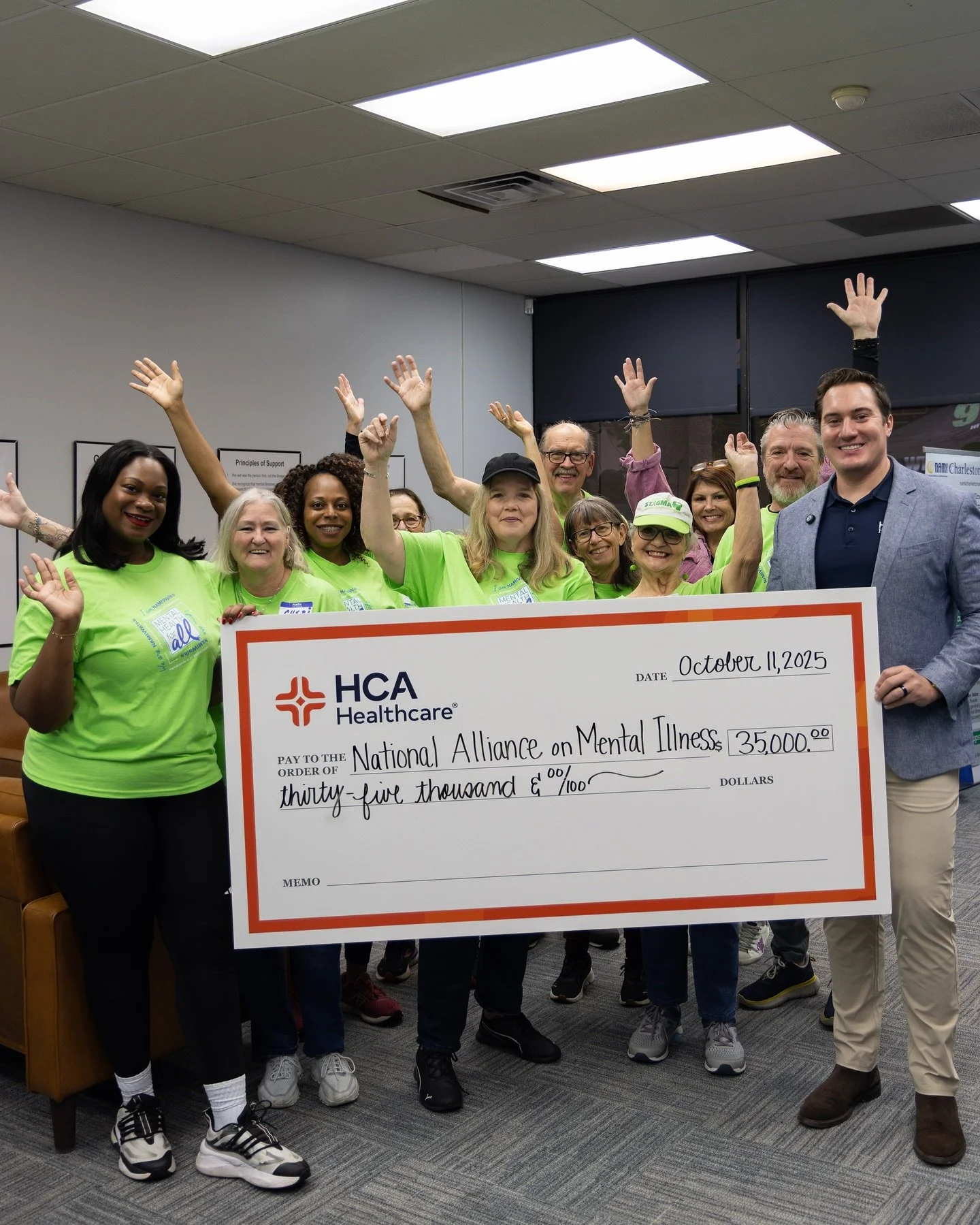 A huge shoutout to @hcahealthcare for your incredible support for NAMI Charleston!

Mental health support is more important than ever, and HCA Healthcare&rsquo;s investment will allow us to provide free group therapy sessions to individuals and famil