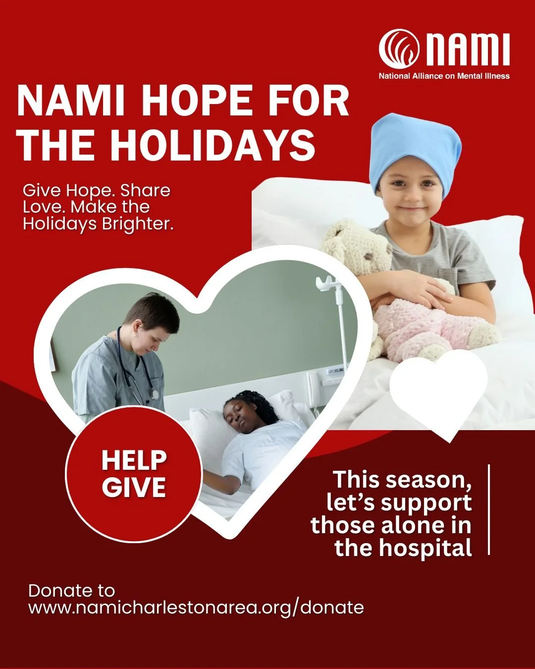 This holiday season, we&rsquo;re coming together to remind those in the hospital without support or family that they are not alone. Join us in donating gifts to bring a little joy and comfort to those who are struggling or spending the holidays by th