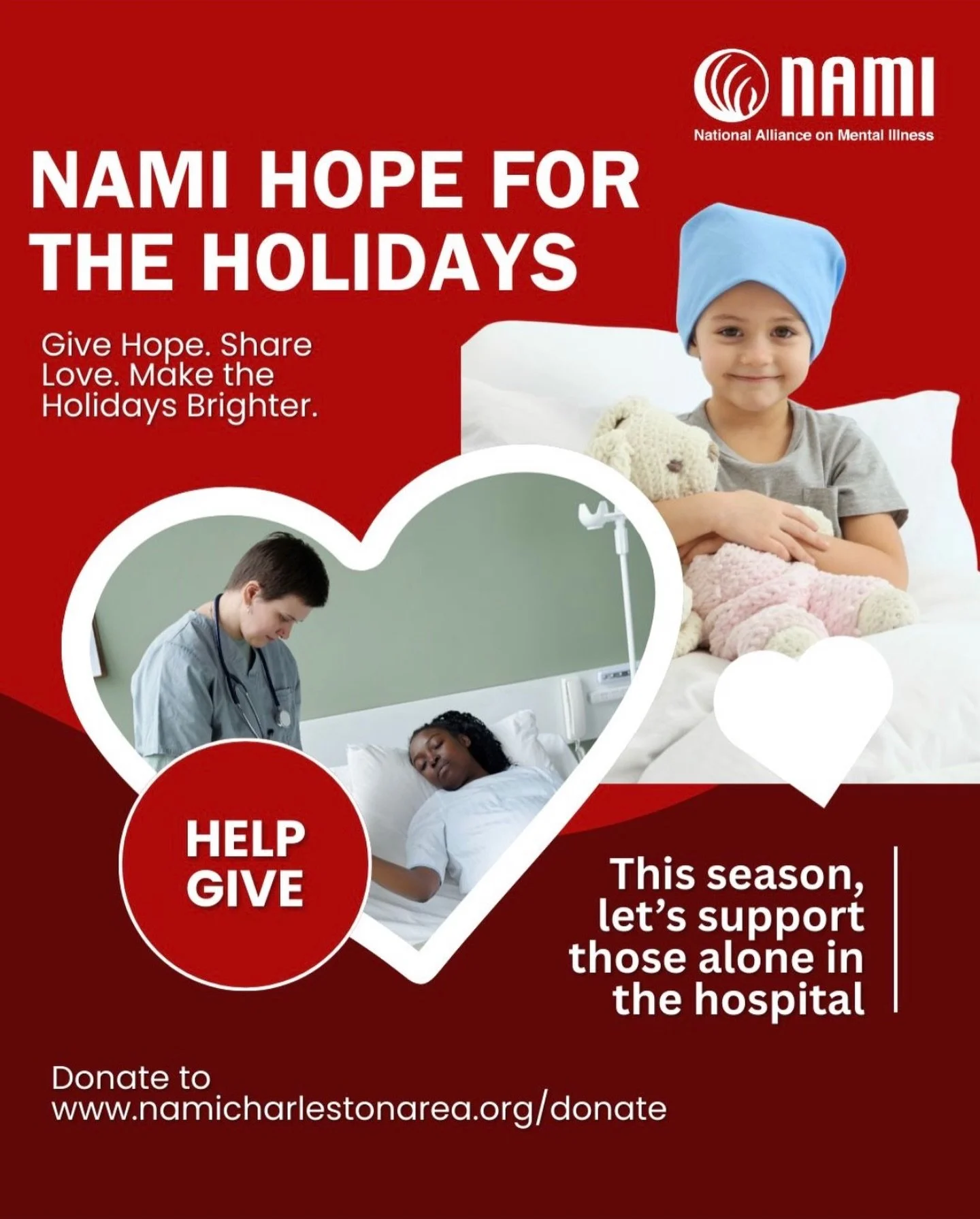 This holiday season, we&rsquo;re coming together to remind those in the hospital without support or family that they are not alone. Join us in donating gifts to bring a little joy and comfort to those who are struggling or spending the holidays by th