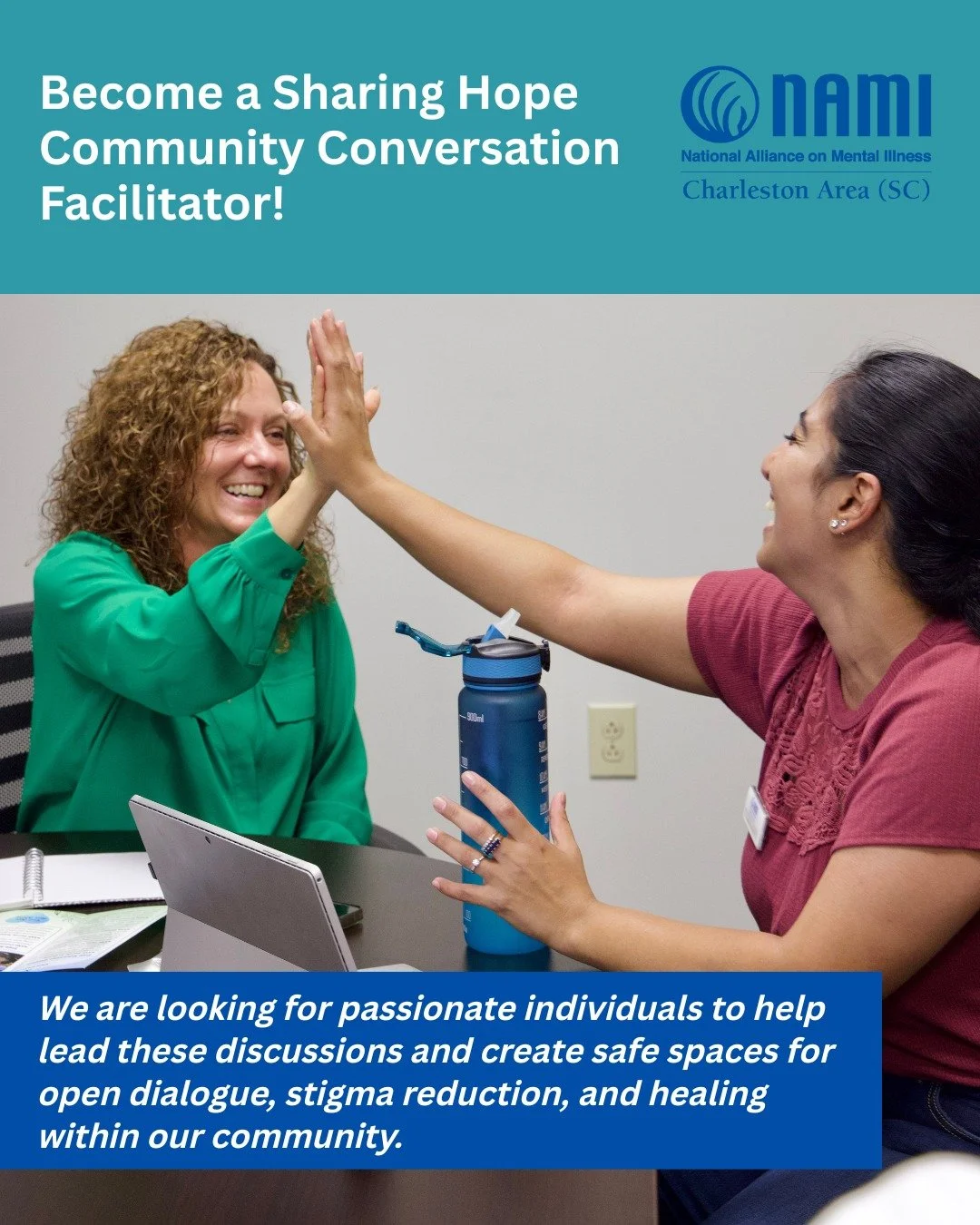 Become a Sharing Hope Community Conversation Facilitator!

We&rsquo;re looking for passionate individuals to help lead meaningful discussions and create safe spaces for open dialogue, stigma reduction, and healing within our community.

Facilitator R
