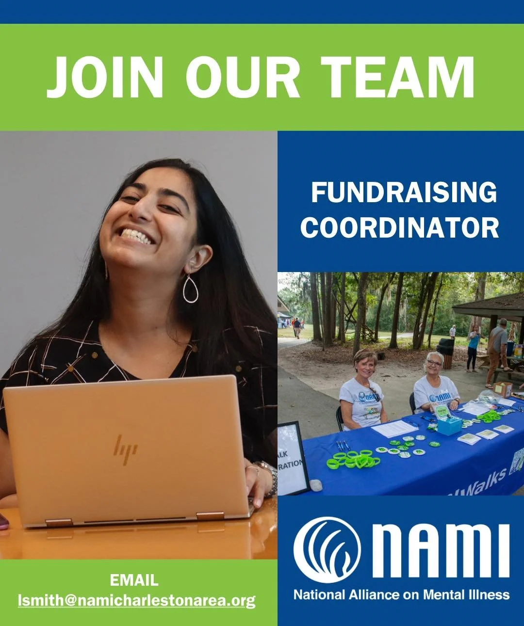 Join our team! We are looking for a Fundraising Coordinator 🙌🏻 fundraising experience required. Mental health experience preferred. Must be local to Charleston. 

Send your resumes to lsmith@namicharlestonarea.org