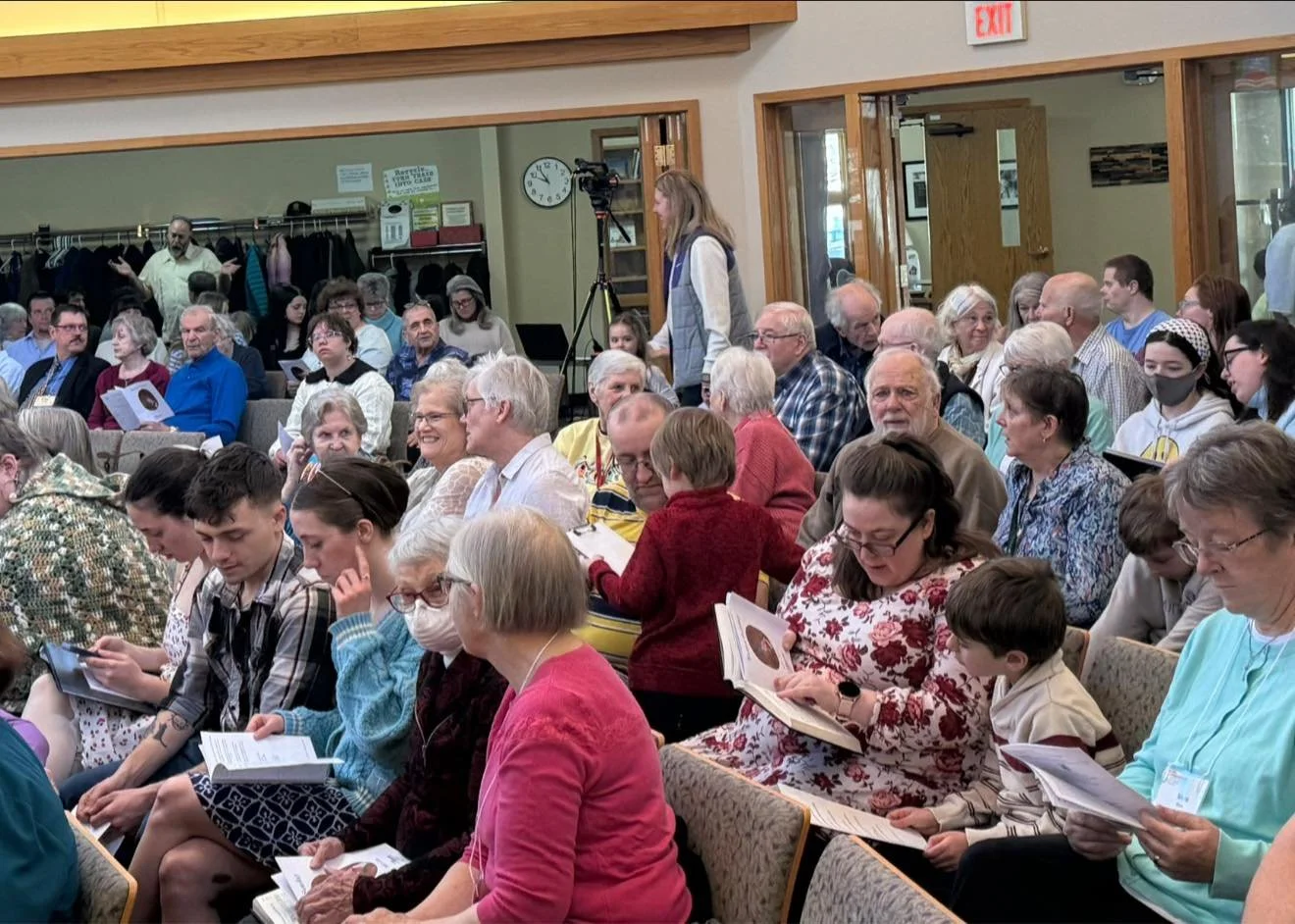 Community of people in church service