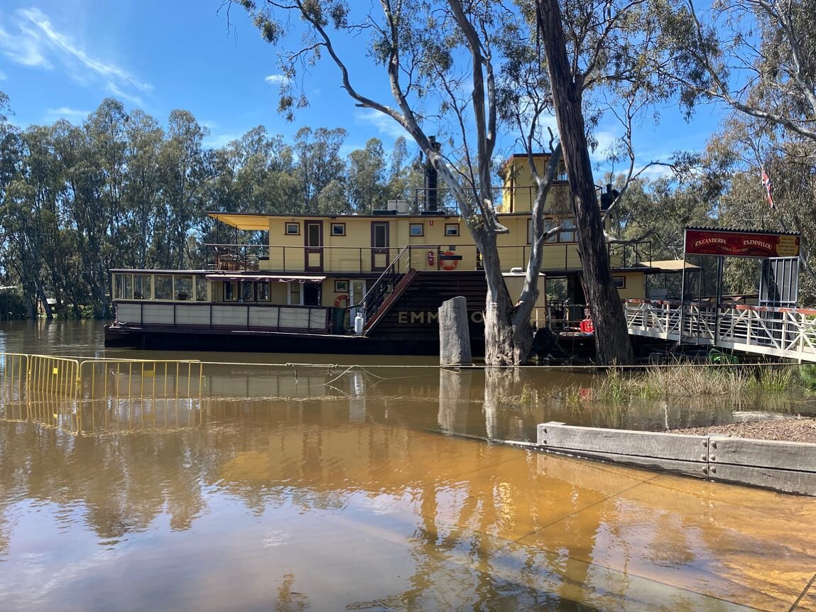 Our paddle steamer adventures continued today with a stability test one everyone&rsquo;s favourite Murray River paddle steamer. PS EmmyLou #murrayriverpaddlesteamers #paddlesteamer #navalachitecture