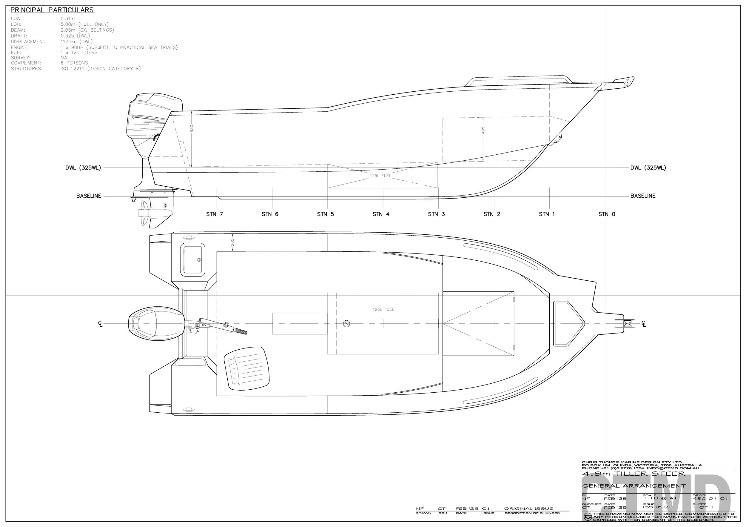 4.9m Tiller Steer