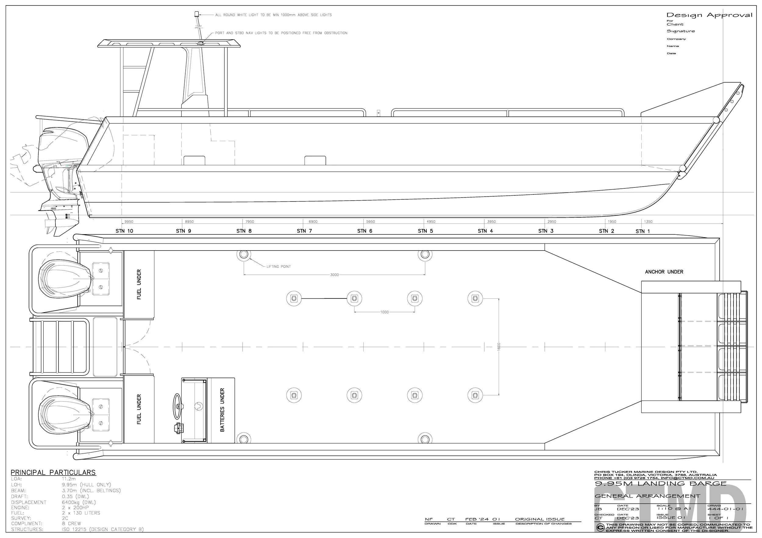 10m HDPE Landing Barge