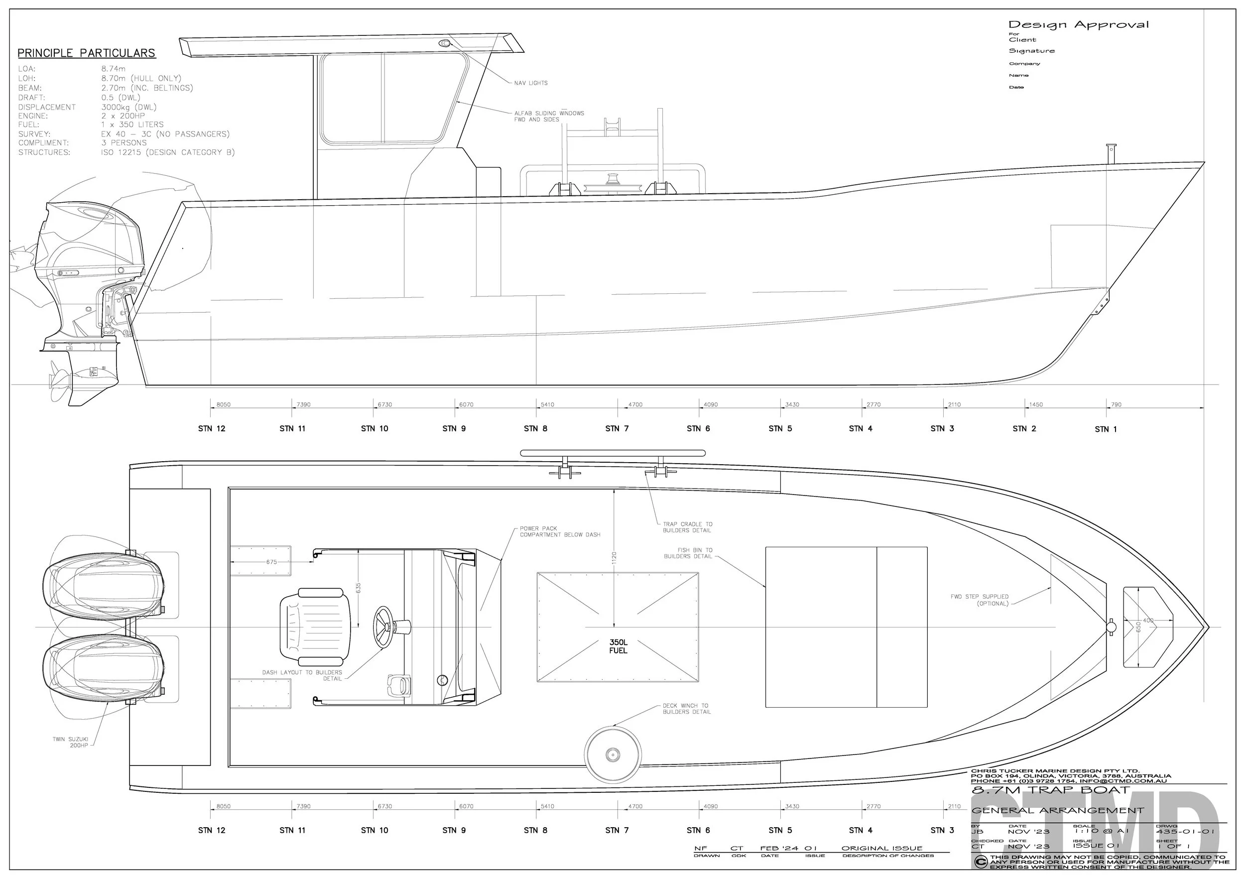 8.7m Trap Boat