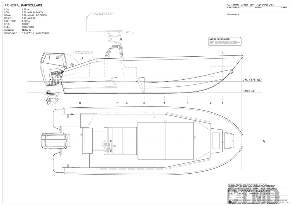 8m HDPE Centre Console (Diesel) — Chris Tucker Marine Design