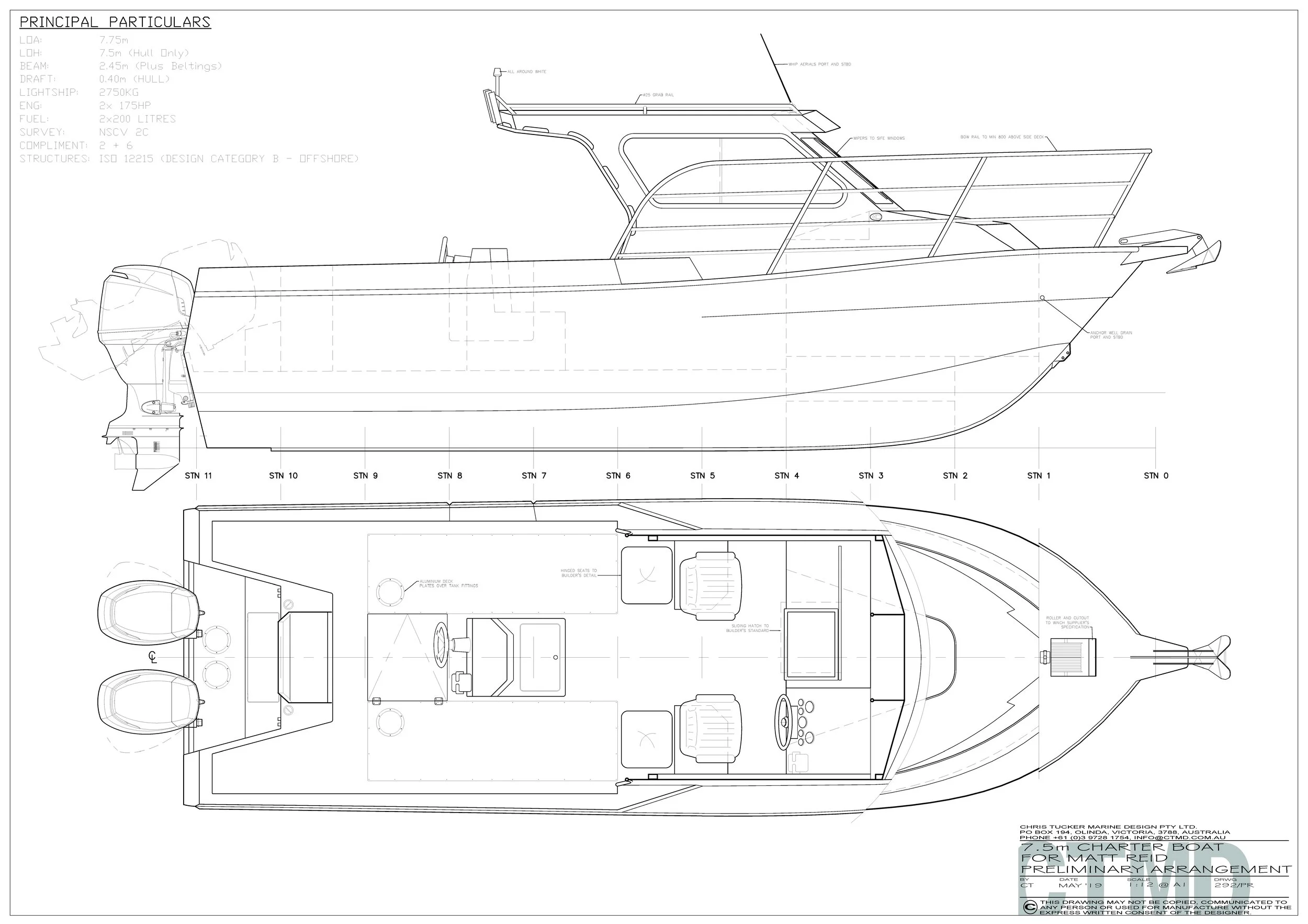 7m Raft Designs 7.7m Hardtop — Chris Tucker Marine Design