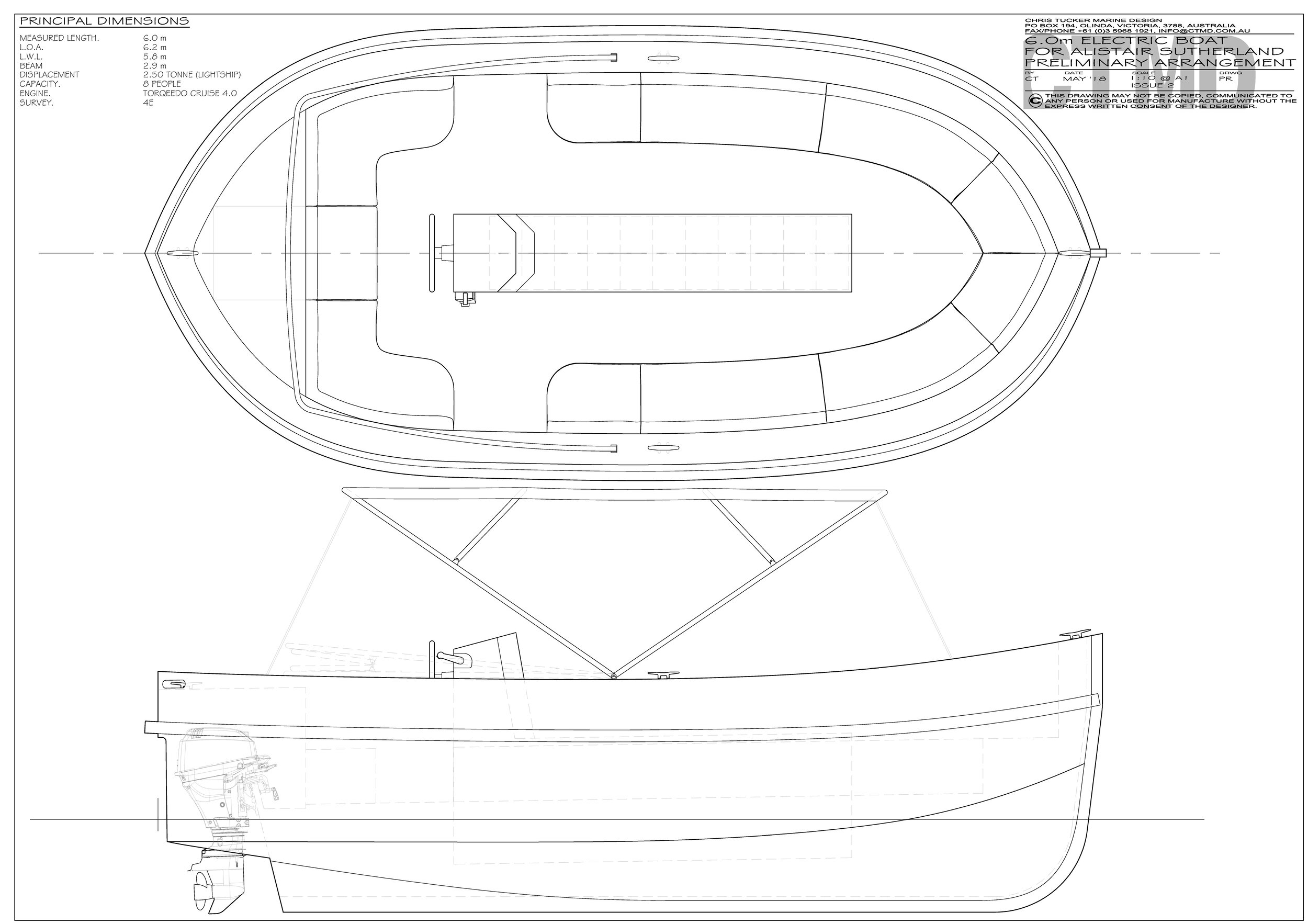 6m Electric Boat — Chris Tucker Marine Design
