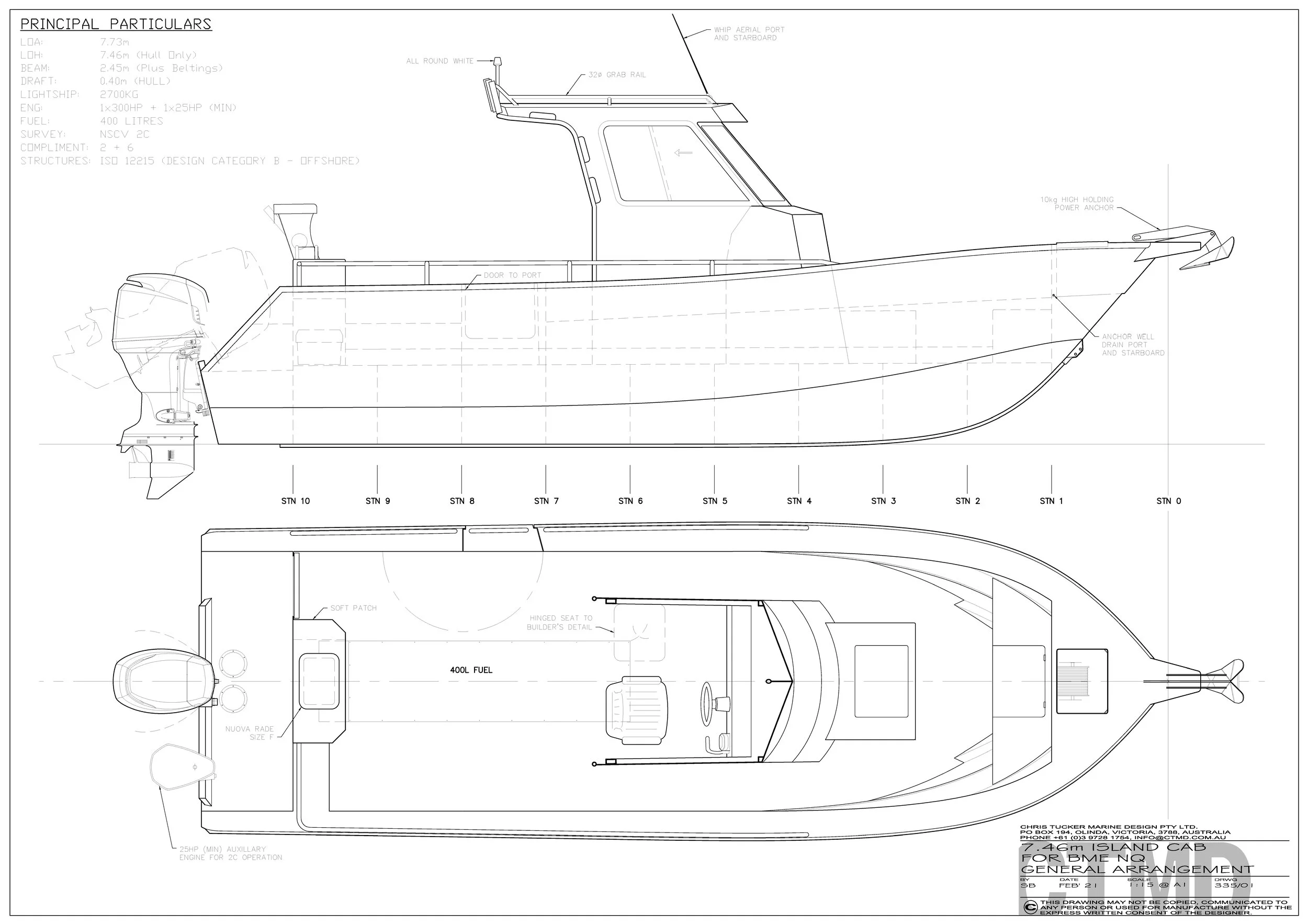 7m Raft Designs 7.5m Walkaround — Chris Tucker Marine Design