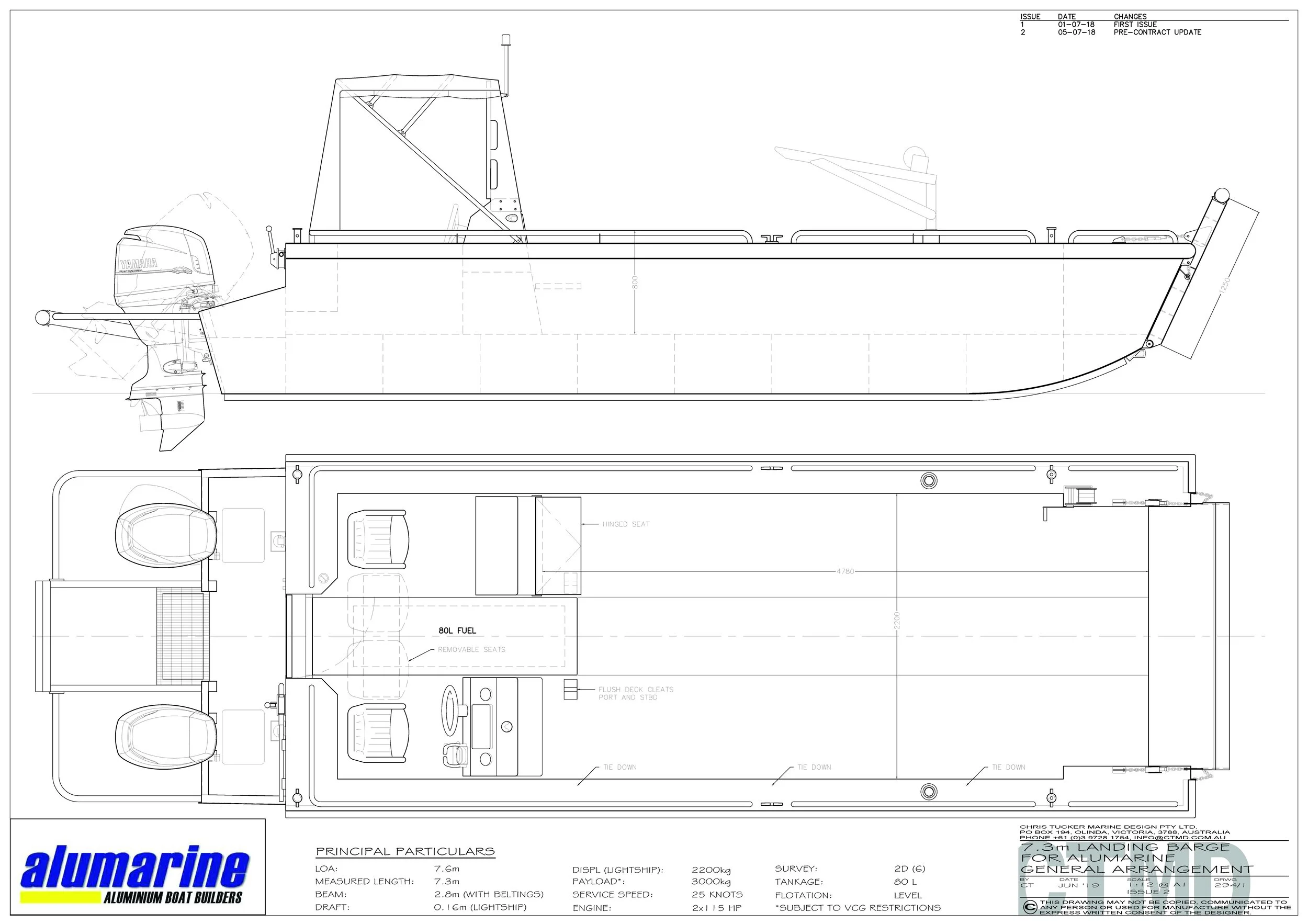 7.6m Landing Barge — Chris Tucker Marine Design